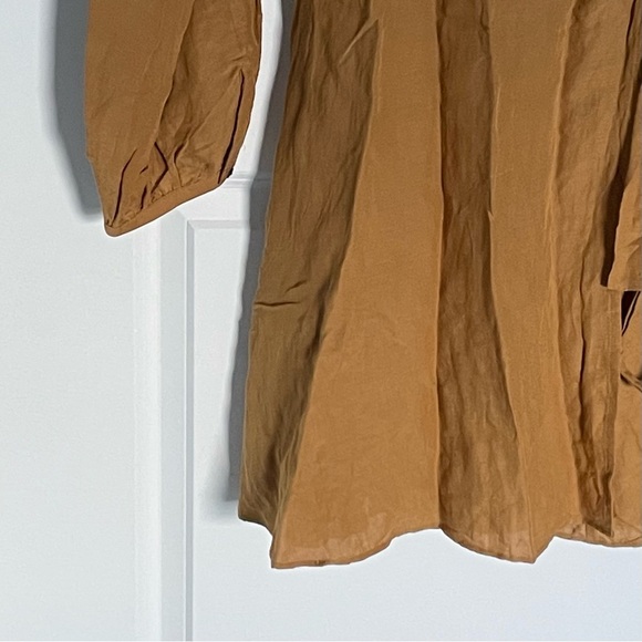 Madewell Linen-Blend Balloon-Sleeve Wrap Dress 35364 - Picture 10 of 13